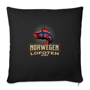 Norway Lofoten 2026 - Sofa pillowcase 17,3'' x 17,3'' (45 x 45 cm) - black - Front