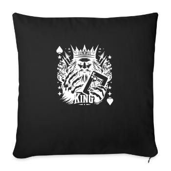 Roi des cartes jeu de poker Figurine Queen Jack Ace - Housse de coussin décorative 45 x 45 cm - noir - Devant