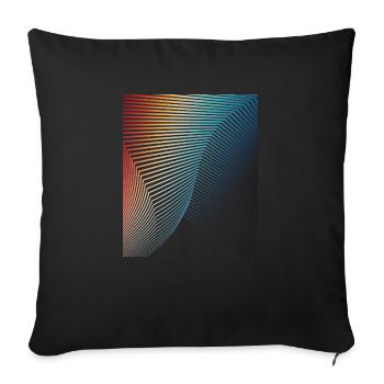 abstract geometric pattern spiral wave - Sofa pillowcase 17,3'' x 17,3'' (45 x 45 cm) - black - Front