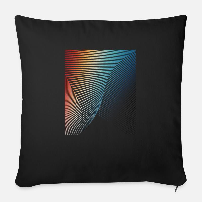 abstraktes geometrisches Muster Spirale Welle - Sofakissenbezug 45 x 45 cm - Schwarz