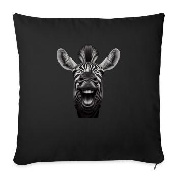 Lachender Esel 1 - Sofakissenbezug 45 x 45 cm - Schwarz - Vorne