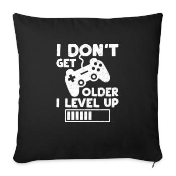 Je ne vieillis pas Je monte de niveau - Anniversaire - Housse de coussin décorative 45 x 45 cm - noir - Devant
