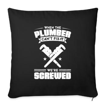 Plumber plumber gift - Sofa pillowcase 17,3'' x 17,3'' (45 x 45 cm) - black - Front