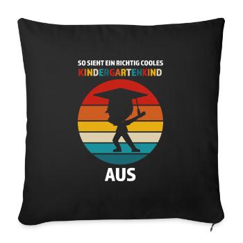 Kindergarten Anfang Kindergartenkind Geschenk - Sofakissenbezug 45 x 45 cm - Schwarz - Vorne