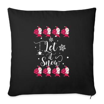 Pull moche cadeau de Noël Laissez-le neiger - Housse de coussin décorative 45 x 45 cm - noir - Devant