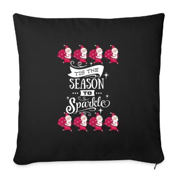 Noël cadeau mousseux saison mousseuse - Housse de coussin décorative 45 x 45 cm - noir - Devant