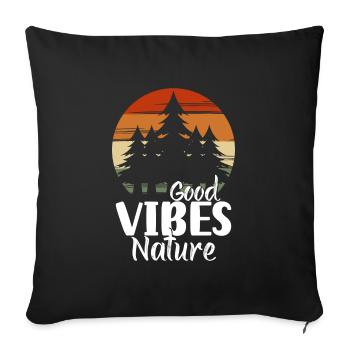 Forest Trees Deer Mountains - Sofa pillowcase 17,3'' x 17,3'' (45 x 45 cm) - black - Front