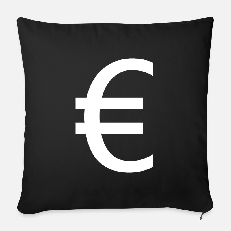 Euro - Eurozeichen - Sofakissenbezug 45 x 45 cm - Schwarz
