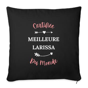 Certifiée meilleure Larissa du monde - Housse de coussin décorative 45 x 45 cm - noir - Devant