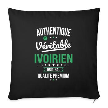 Authentique et véritable Ivoirien - Original - Housse de coussin décorative 45 x 45 cm - noir - Devant