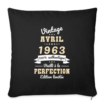 Jubiläum 60 Jahre - Jahrgang - April 1963 - Sofakissenbezug 45 x 45 cm - Schwarz - Vorne