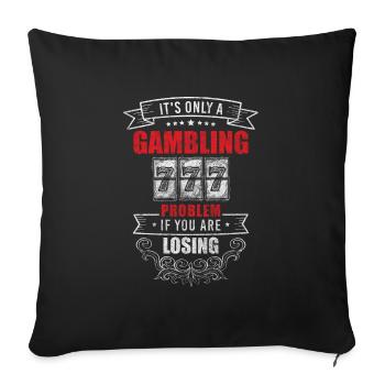 Gambling One-Armed Bandit Gambling Symbols - Sofa pillowcase 17,3'' x 17,3'' (45 x 45 cm) - black - Front