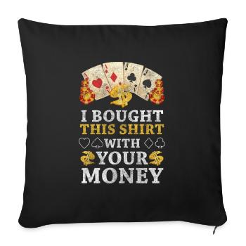 Casino Ace of Spades - Sofa pillowcase 17,3'' x 17,3'' (45 x 45 cm) - black - Front