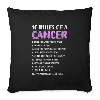 Cancer Planet - Sofa pillowcase 17,3'' x 17,3'' (45 x 45 cm) - black - Front