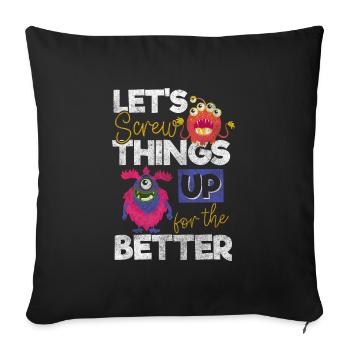 Monsters scare terribly cute - Sofa pillowcase 17,3'' x 17,3'' (45 x 45 cm) - black - Front