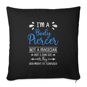 Douleur cuisante de Piercer - Housse de coussin décorative 45 x 45 cm - noir - Devant