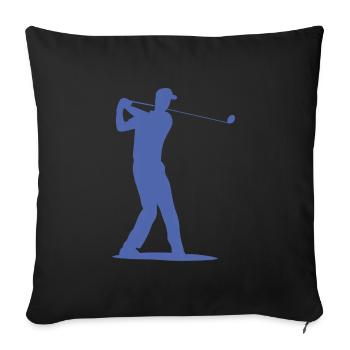 Golfer Silhouette - Tee Golf - Sofa pillowcase 17,3'' x 17,3'' (45 x 45 cm) - black - Front