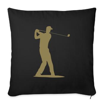 Golfer Silhouette - Tee Golf - Sofa pillowcase 17,3'' x 17,3'' (45 x 45 cm) - black - Front