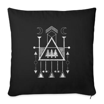 Runes, Symboles, Religion, Spirituel - Housse de coussin décorative 45 x 45 cm - noir - Devant