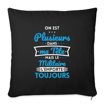 Plusieurs dans tête le Militaire l'emporte - Housse de coussin décorative 45 x 45 cm - noir - Devant