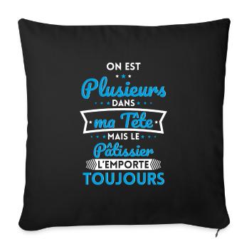Plusieurs dans tête le Pâtissier l'emporte - Housse de coussin décorative 45 x 45 cm - noir - Devant