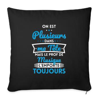 Plusieurs dans tête le Prof de Musique l'emporte - Housse de coussin décorative 45 x 45 cm - noir - Devant