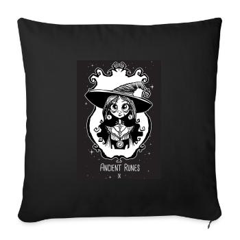 Ancient Runes oracle - Sofa pillowcase 17,3'' x 17,3'' (45 x 45 cm) - black - Front