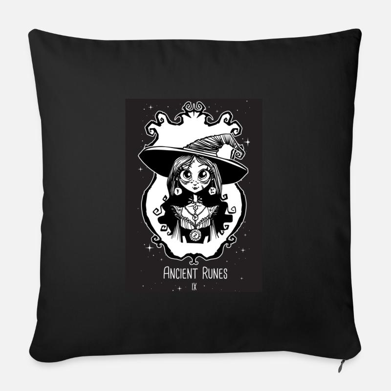 Ancient Runes oracle - Housse de coussin décorative 45 x 45 cm - noir
