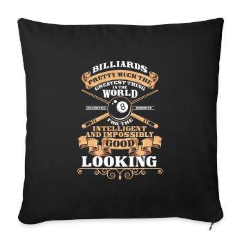 Billard Joueur de billard Kö Balls - Housse de coussin décorative 45 x 45 cm - noir - Devant