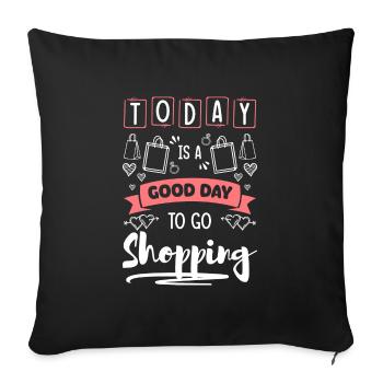 Shopping Les accros du shopping Acheter de l’argent - Housse de coussin décorative 45 x 45 cm - noir - Devant