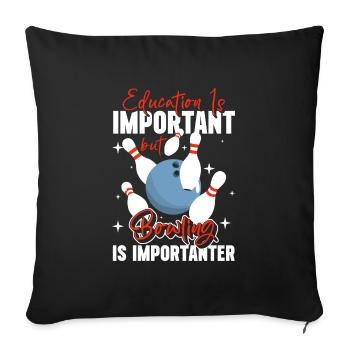 Bowler Bowling Alley - Sofa pillowcase 17,3'' x 17,3'' (45 x 45 cm) - black - Front