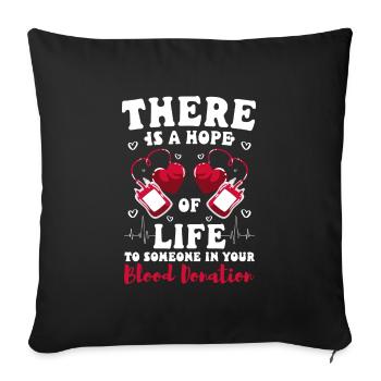 Aide au don de sang Social - Housse de coussin décorative 45 x 45 cm - noir - Devant