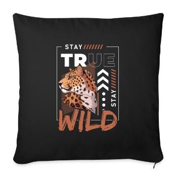 Africa Big Cat - Sofa pillowcase 17,3'' x 17,3'' (45 x 45 cm) - black - Front
