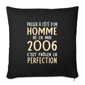 Birthday 18 years old - Born in May 2006 - Sofa pillowcase 17,3'' x 17,3'' (45 x 45 cm) - black - Front