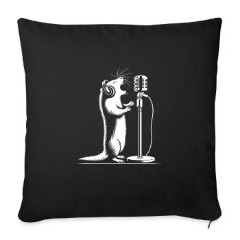 Song of the meerkats - Sofa pillowcase 17,3'' x 17,3'' (45 x 45 cm) - black - Front