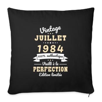 40th Anniversary - Vintage - July 1984 - Sofa pillowcase 17,3'' x 17,3'' (45 x 45 cm) - black - Front