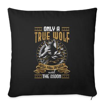 Wölfe Rudel Mond Natur - Sofakissenbezug 45 x 45 cm - Schwarz - Vorne