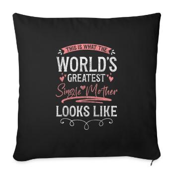 Parents Single Alone Father - Sofa pillowcase 17,3'' x 17,3'' (45 x 45 cm) - black - Front