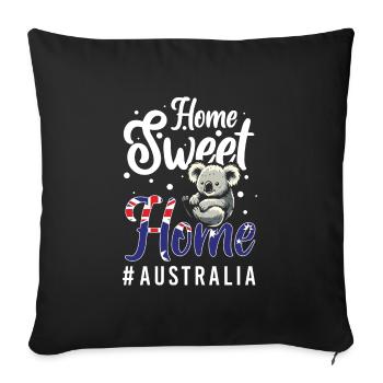 Drapeau Kangourou Continent Cimier - Housse de coussin décorative 45 x 45 cm - noir - Devant