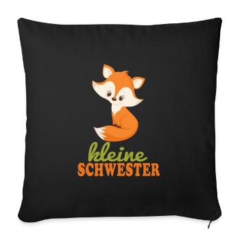 big sister fox - Sofa pillowcase 17,3'' x 17,3'' (45 x 45 cm) - black - Front