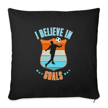Mantra des buts de football - Housse de coussin décorative 45 x 45 cm - noir - Devant