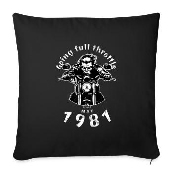 44. Anniversaire Plein régime depuis 05/1981 - Housse de coussin décorative 45 x 45 cm - noir - Devant