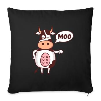 Vache de la réprobation - Housse de coussin décorative 45 x 45 cm - noir - Devant