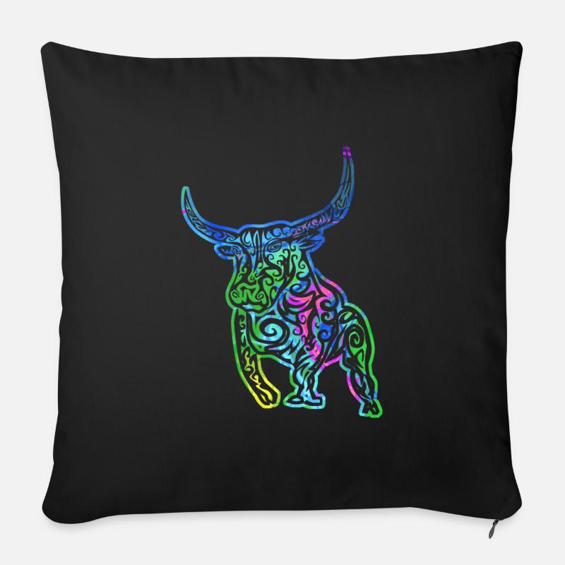 Stier - Sternzeichen Stier - Ich bin Stier - Bulle - Sofakissenbezug 45 x 45 cm - Schwarz