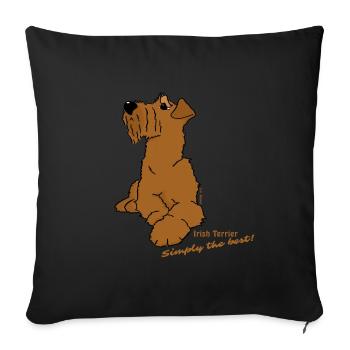 Irish Terrier liegend - Sofakissenbezug 45 x 45 cm - Schwarz - Vorne