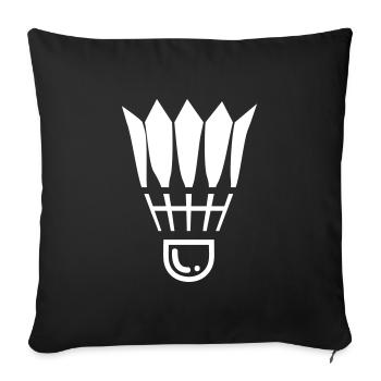 Symbole de badminton - Housse de coussin décorative 45 x 45 cm - noir - Devant