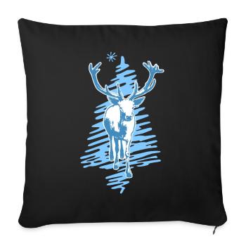 Deer - Sofa pillowcase 17,3'' x 17,3'' (45 x 45 cm) - black - Front