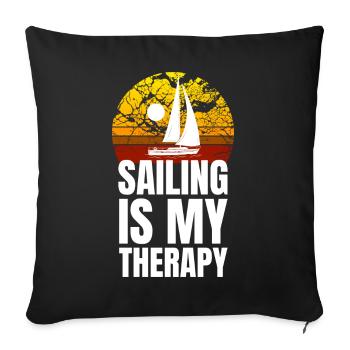 Sailing Is My Therapy Segeln - Sofa pillowcase 17,3'' x 17,3'' (45 x 45 cm) - black - Front