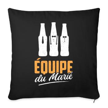 Homme Équipe du Marié EVG - Housse de coussin décorative 45 x 45 cm - noir - Devant