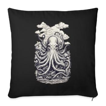 Octopus Fisherman Deep Sea Marine Design - Sofa pillowcase 17,3'' x 17,3'' (45 x 45 cm) - black - Front